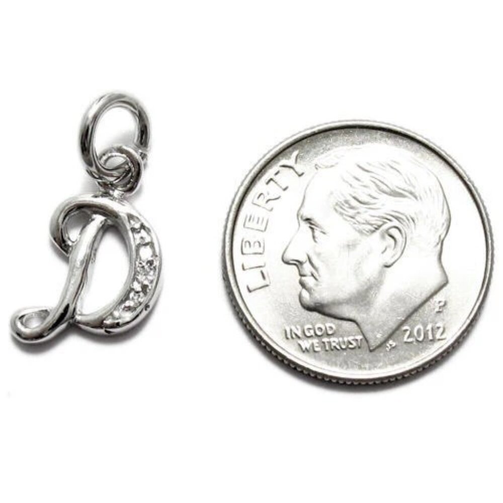 Sleek Sterling Silver Fancy Script Initial Charm … - image 5